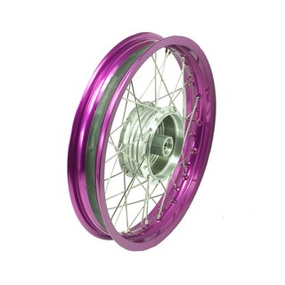 Speichenrad breite Felge 1,85x16 lila Edelstahl Speichen Nabe silber für Simson S51 S50 S70 S53 KR51 Schwalbe Star Sperber Spatz Habicht Duo