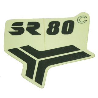 Original DDR Klebefolie Aufkleber schwarz Simson SR80 C Knieblech Beinblech Patch Sticker kein Wasserbild Wasserabziehbild