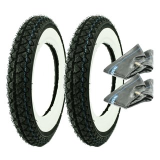 Weißwandreifen + Schläuche Kenda 3,00x10 für Piaggio Vespa PK 50, 80, 125 & 50S, 50N, Primavera 125, Sprinter 90, Racer 90, Simson Star 50 & Star 125, Benelly Scooty 50, Buffalo Wind 25, Derby Vamos 25, E-Max Elektroroller & City 80L