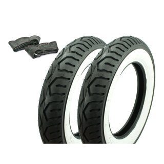 2 Weißwand Reifen Sava Mitas MC12 3,00x10 für Piaggio Vespa PK 50, 80, 125 & 50S, 50N, Primavera 125, Sprinter 90, Racer 90, Simson Star 50 & Star 125, Benelly Scooty 50, Buffalo Wind 25, Derby Vamos 25, E-Max Elektroroller & City 80L