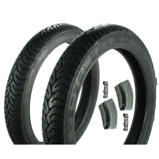 Set Schläuche + Felgenband + Metzeler Reifen 2,75 + 3.50-18 TT ME22 für MZ ETZ250 Honda CB 250 400 Euro G Twin Suzuki GSX 250 E Kawasaki Z250 Jawa