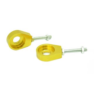 Paar gefräste Kettenspanner Gold für Simson S51 S50 S70 KR51 Schwalbe SR50 S53 S53 Star Sperber Habicht SR2  Kette