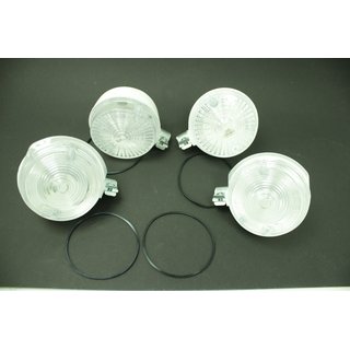 Set Blinker rund, weiß - vorn + hinten für Simson S51 S50 S53 SR50 MZ ETZ TS 150 125 250  E-Zeichen