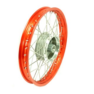 Felge orange Typ II mit silberner Nabe für Simson S51 S50 S70 KR51 Schwalbe Spatz Sperber Star Habicht