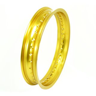 Alufelge poliert, gold eloxiert 2,50x16, 36-Loch für MZ ETZ 125 150 301 251 hinten und extrem Tuning Simson S51 S50 S70 S53 Star Schwalbe