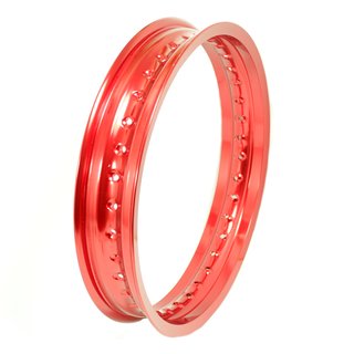 Alufelge poliert, rot eloxiert 2,50x16, 36-Loch für MZ ETZ 125 150 301 251 hinten und extrem Tuning Simson S51 S50 S70 S53 Star Schwalbe
