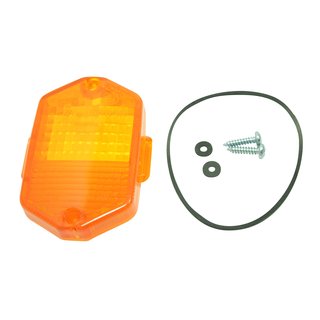 Simson Blinker Glas Dichtung Schrauben eckig Orange hinten + vorn mit E-Zeichen SR50 SR80 für MZ ETZ 150 125 250 251