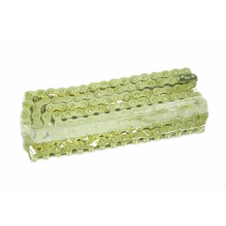 Kette 130 Glieder gold 1/2x5/16 428 für MZ ETZ 250 251 301 Jawa TS350 Twin Sport 12V, 350 Modelle 638 & 639 & 634 & 472 & 632. Auch für Jawa CZ350, CZ175 Sport & 175er Modelle 476 477 487 488.