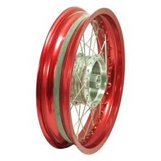 Felge, Speichenrad breit 3,00x16 rot für Simson S51 S70 S53 KR51 Schwalbe S50 Star Sperber Habicht Spatz Duo Alufelge