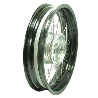 Felge schwarz 3,00x16 extrem breit + Nabe mit Edelstahl Speichen für Simson S51 S50 S53 Spatz Star Star Sperber Habicht KR51 Schwalbe Duo