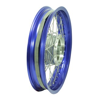 Speichenrad komplett mit Alufelge blau, Speichen Edelstahl Tuning 2,50x16 für Simson S51 S50 S70 Sperber Schwalbe Star Duo