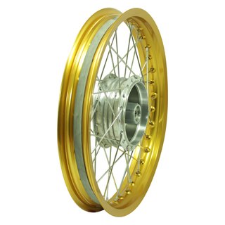 Speichenrad komplett mit Alufelge gold, Speichen Edelstahl Tuning 1,85x16 für Simson S51 S50 S70 Sperber Schwalbe Star Duo