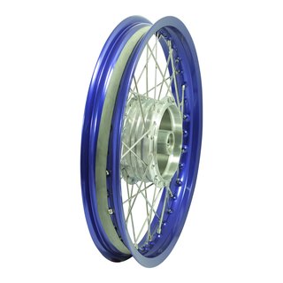 Speichenrad komplett mit Alufelge blau, Speichen Edelstahl Tuning 1,85x16 für Simson S51 S50 S70 Sperber Schwalbe Star Duo