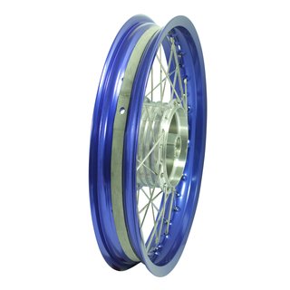 Speichenrad breite Felge 2,15x16 blau Edelstahl Speichen Nabe silber für Simson S51 S50 S70 S53 KR51 Schwalbe Star Sperber Spatz Habicht Duo