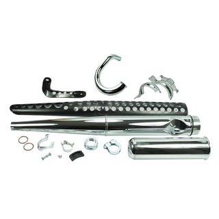 Enduro Auspuff hoch Krümmer mit Gitter und Schelle Dichtungen für Simson S51 E S50 S70E Enduro Chrom Cross Motorcross Tuning