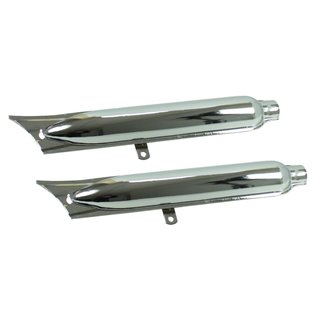 Paar Auspuffe Edelstahl Endtöpfe für BMW R71 M72 Ural Dnepr K750