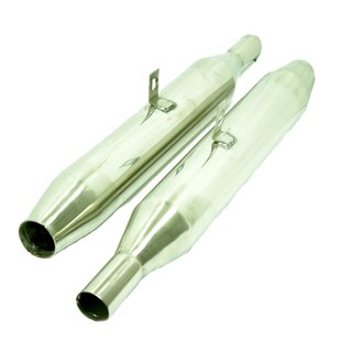 Paar Auspuffe Edelstahl Endtöpfe für BMW R71 M72 Ural CJ750 Zigarre