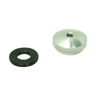 Alu Sterngriffmutter, Rändelmutter silber flach M6 Haube Motor Abdeckung für Simson Schwalbe KR51 SR50 SR80 Spatz Star Sperber Habicht auch für MZ ES TS 125 150 175 250