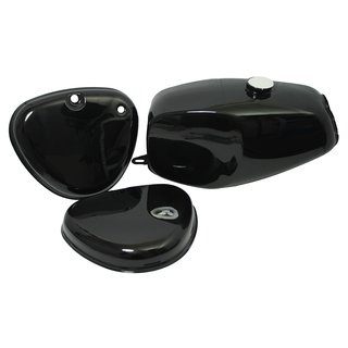 Lackset Büffeltank, Hochtank Tank + Seitendeckel schwarz für Simson S50, auch S51 S70 (S53, S83) Kraftstoffbehälter