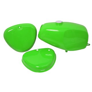 Lackset Büffeltank, Hochtank Tank + Seitendeckel lindgrün, gelbgrün für Simson S50, auch S51 S70 (S53, S83) Kraftstoffbehälter