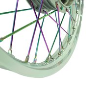 Speichenrad komplett mit Alufelge, Rainbow Speichen für Simson S51 S50 S70 S53 KR51 Schwalbe Spatz Star Sperber Duo Farbwechel, Regenbogenfarben