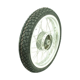 Tuning Komplettrad hinten mit Reifen 2,15x16 Edelstahl Felge mit Speichen 80/80 - 16, 46J TL, Heidenau für Simson S51 S50 S70 S53 Habicht KR51 Schwalbe Sperber 2,75x16