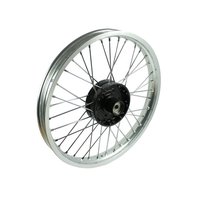 Regenerierung 18 Zoll Speichenrad MZ ETZ 125 150 250 251 vorn Scheibenbremse 1,60x18 Alufelge silber eloxiert Speichen, verchromt
