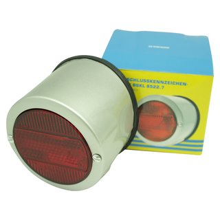 Rücklicht silber mit Kennzeichenbeleuchtung für MZ ES125 ES150 ES175 ES250 TS125 TS150 TS250 ETS150 ETS125 ETS250 IWL Troll, Campi