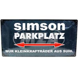 Blechschild Simson Parkplatz für S51 S50 KR51 Schwalbe Duo Star Sperber Habicht Sammlerstück Geschenk