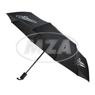 Simson Regenschirm Taschenschirm in schwarz mit weißem Motiv