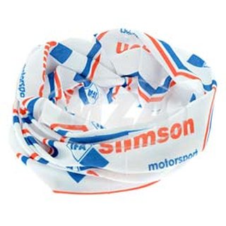 Simson Motorsport Halstuch Tuch blau/rot/weiß Fanartikel Geschenk S51 S50 S53 Schwalbe Star Habicht Sperber SR50 SR80 Duo Albatros IFA motorsport