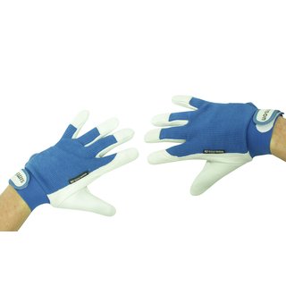 Simson Handschuhe Lederhandschuhe weiß/blau Größe S