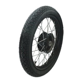 Komplettrad schwarz Speichen Edelstahl Heidenau K36 Reifen für Simson S51 S50 S53 Spatz Star Sperber Habicht KR51 Schwalbe Duo Felge 1,50x16