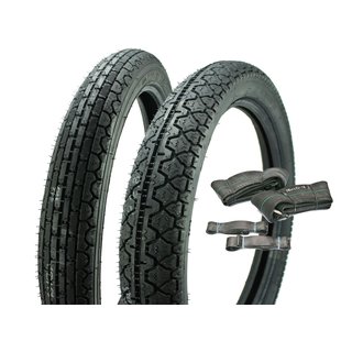 Heidenau Reifen für MZ Etz125 Etz150 Etz251 ETZ301 vorn K39 2,75x18 K36 hinten 3,25x16 inkl. Schlauch und Felgenband