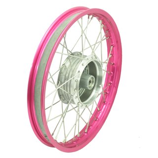 Speichenrad, Felge pink, neon rosa 1,50x16 für Simson S51 KR50 KR51 Schwalbe S50 Star Sperber Spatz Habicht Duo