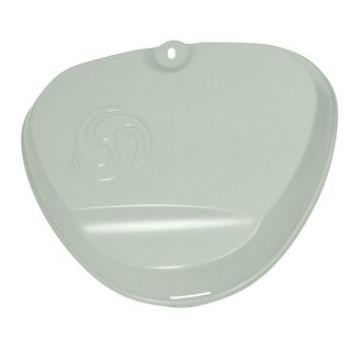 Seitendeckel Export Version, eckig, rechts, grundiert Simson S51 E S50 S70 Metall Enduro mit Auspuff - Delle