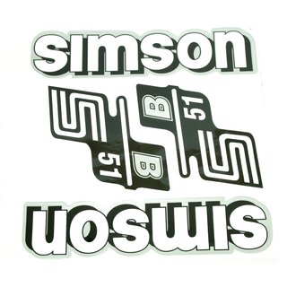 Aufkleber für Simson S51B S51 Schriftzug Bananen Tank silber Sticker IFA
