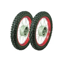Paar Räder rot für Simson S51 S50 S53 KR51...
