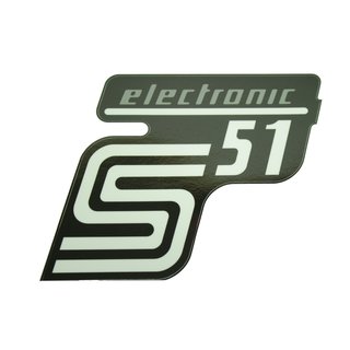 Simson Aufkleber "electronic" S51 Elektronik silber Seitendeckel Kleber Schriftzug