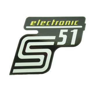 Simson Aufkleber "electronic" S51 Elektronik gelb Seitendeckel Kleber Schriftzug