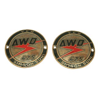 Emblem Tank für Simson AWO 425 T Touren Tankembleme Kupfer - Schwarz