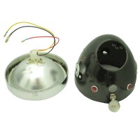 Scheinwerfer komplett, schwarz für Ural M72 BMW R72...