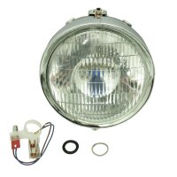 Scheinwerfer komplett, schwarz für Ural M72 BMW R72 Lampe