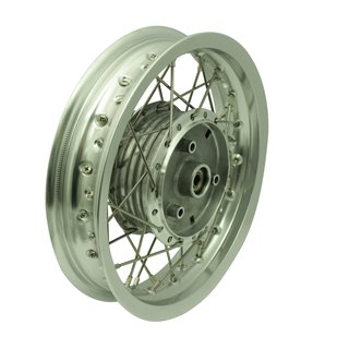 Tuning Felge, Speichenrad silber poliert 2,15x12 Zoll für Simson SR50 SR80 Roller SD50 Albatros