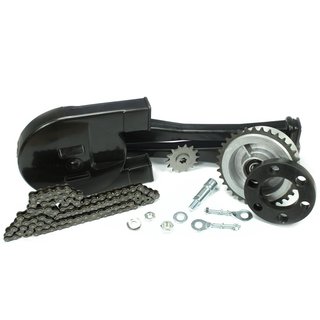 Kettenkit für Simson S50 mit Kette 112 Kettenkasten Ritzel 14Z Spanner und Kleinteile Kettenschutz