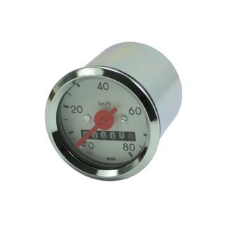 Tachometer für Simson S51 S50 S70 80 km/h MMB Chrom Tacho weiß 48mm