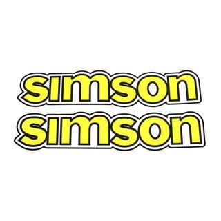 2 Aufkleber für Simson S50 Tank Schriftzug gelb Kleber Logo Wasserbild