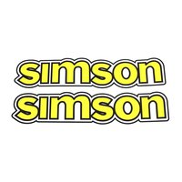 2 Aufkleber für Simson S50 Tank Schriftzug gelb...
