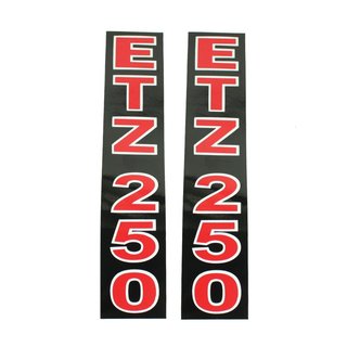 2 Klebefolie Aufkleber Telegabel Holme MZ ETZ 250 schwarz rot Kleber