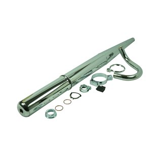Auspuff Set für Simson SR50 SR80 + Krümmer + Befestigung im Originalmaß chrom Auspuffanlage
